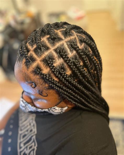 box braids with side part|large box braid parting pattern.